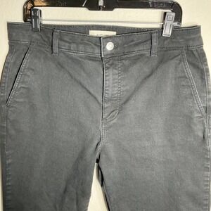 Everlane Straight Leg Crop Jeans Women 14R Black Organic Cotton Stretch Chino